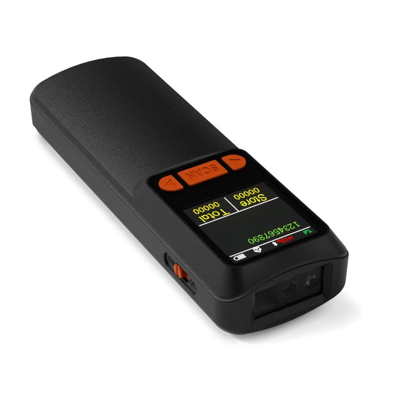 W9 Mini Pocket QR Code Reader 2D Wireless Bluetooth Barcode Scanner with Display Screen