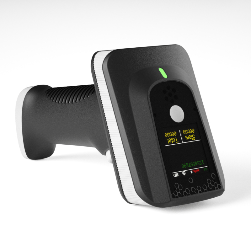 W10T-W Wireless Bluetooth QR Code Reader USB Handheld 2D Barcode Scanner with Display Screen