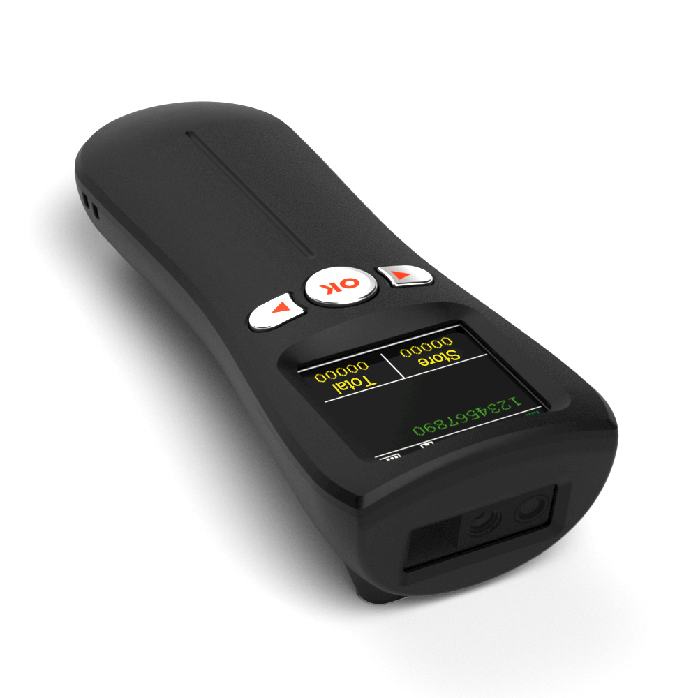 W8 Mini Pocket QR Code Reader USB Bluetooth Wireless 2D Barcode Scanner with Display Screen